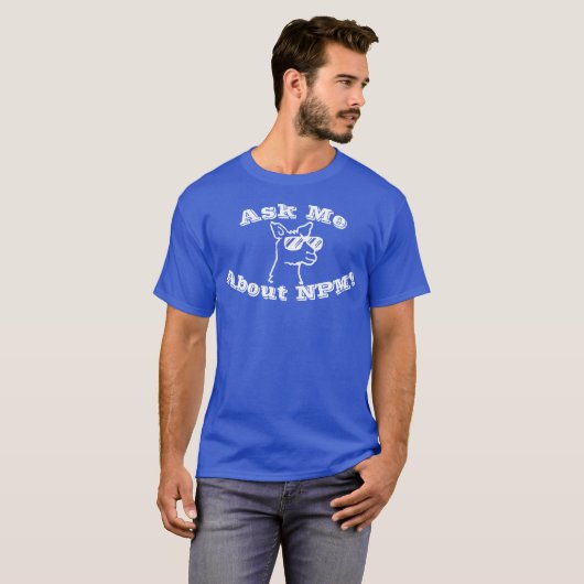 Posez-Moi Des Questions Sur Le MNP ! T-shirt bleu (Devant entier)