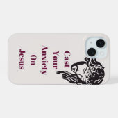 "Posez votre anxiété sur Jésus" IPhone 15 cas de t (Verso Horizontal)