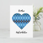 Posh Argyle Donkerblauw Grote Hart Valentijn Flat Feestdagenkaart (Staand voorkant)