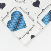 Posh Argyle Donkerblauwe harten Fleece Deken (Hoek)