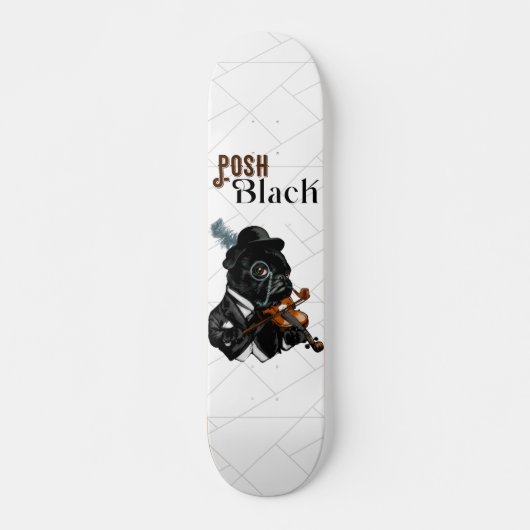 Posh Black Frenchie Bulldog     Skateboard (Voorkant)