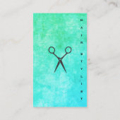 Posh Blue Green Texture Stylist Visitekaartje (Achterkant)