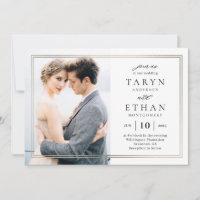 Posh Border Photo Weduwen Invitation PBD