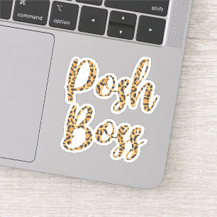 Posh Boss 3" Laptop Decal   Luipaard gedrukt Sticker