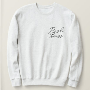 Posh Boss Gray Minimalist Pullover Sweatshirt