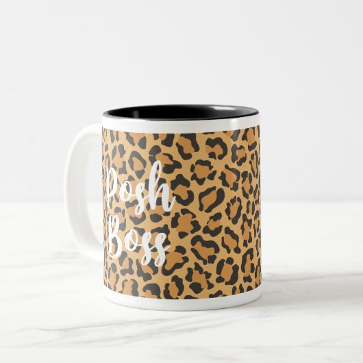 Posh Boss Leopard Imprimé Coffee Mug (Devant gauche)