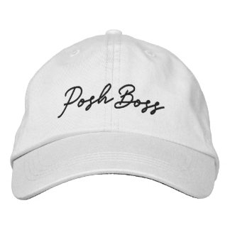 Posh Boss White geborduurd Baseball Pet