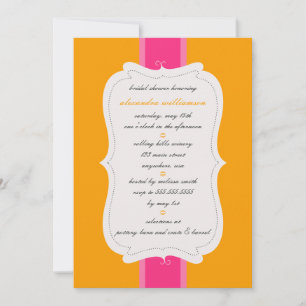 Posh Bridal Shower Invitation {Oranje & Roze} Kaart