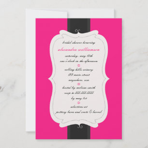 Posh Bridal Shower Uitnodiging {Roze & Zwart}