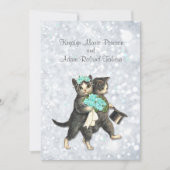 Posh Cats Aqua - Silver Sparkle Faire-part de mari (Devant)