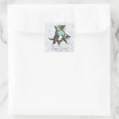 Posh Cats Aqua - Silver Sparkle Sticker (Tas)