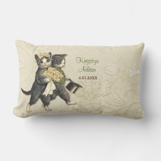 Posh Cats Mariage Ivory -Lumbar Coussin (Recto)