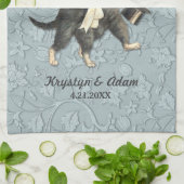 Posh Cats Wedding Blue Theedoek (Gevouwen)