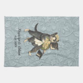 Posh Cats Wedding Blue Theedoek (Horizontaal)