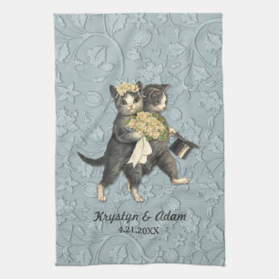 Posh Cats Wedding Blue Theedoek