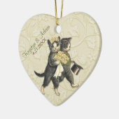 Posh Cats Wedding Ivory Keramisch Ornament (Links)