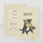 Posh Cats Wedding RSVP 2 Kaartje (Voorkant / Achterkant)