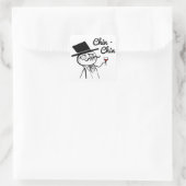 Posh Chap met bovenste hak en monocle Vierkante Sticker (Tas)