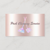 Posh Cleaning Service Roze Metallic & Iridescent Visitekaartje (Achterkant)