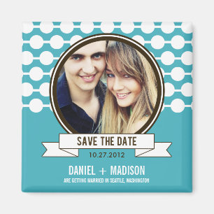 Posh Couple Sauve Le Magnet De La Date - Turquoise