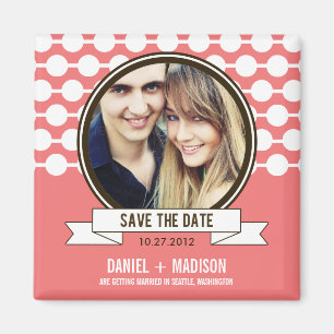 Posh Couple Sauvegarde Le Magnet De La Date - Rose