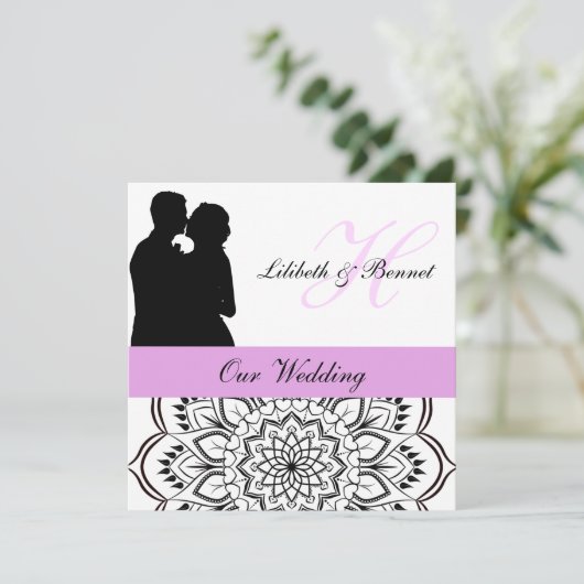 Posh Couple Wedding Invitation Kaart (Staand voorkant)
