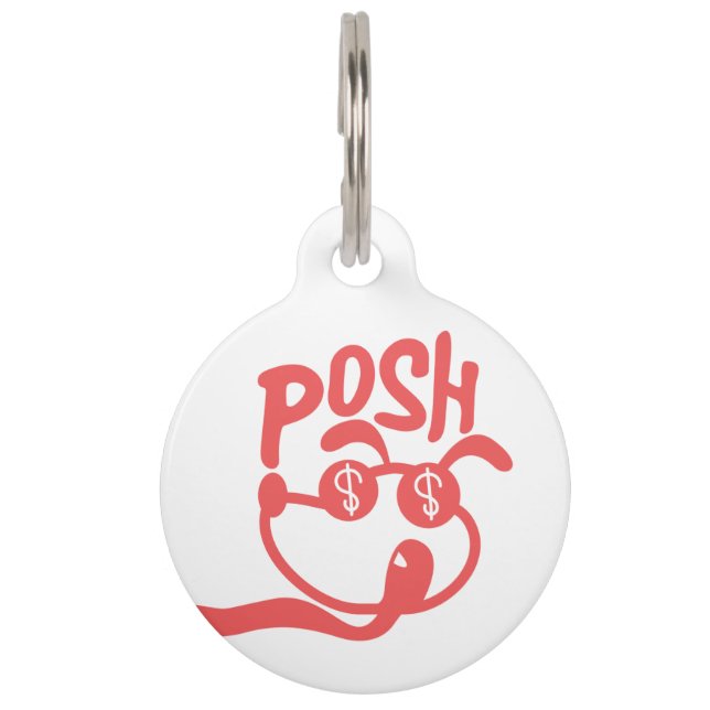 Posh Dog Pet Gepersonaliseerd QR-code Huisdierpenning (Voorkant)