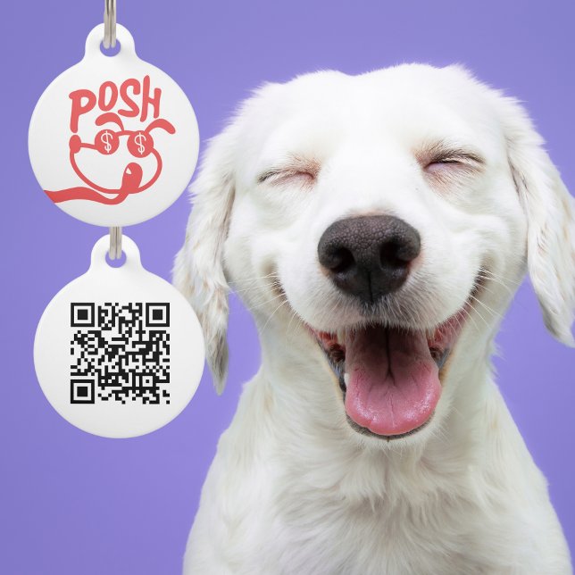 Posh Dog Pet Gepersonaliseerd QR-code Huisdierpenning (Creator heeft geüpload)