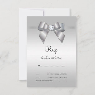 Posh Gem Bow & Ribbon 60th Wedding RSVP