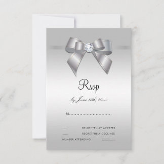 Posh Gem Bow & Ruban 60e Mariage RSVP