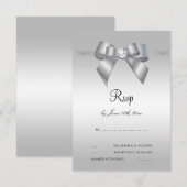 Posh Gem Bow & Ruban 60e Mariage RSVP (Devant / Derrière)