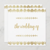 Posh Gold Border Faire-part de mariage (Devant / Derrière)