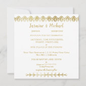 Posh Gold Border Faire-part de mariage (Dos)