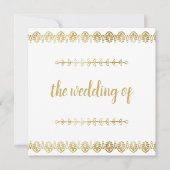 Posh Gold Border Faire-part de mariage (Devant)