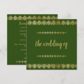 Posh Gold Border Faire-part de mariage (Devant / Derrière)