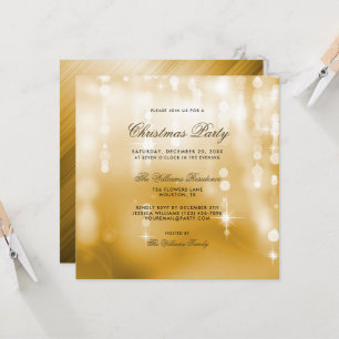 Posh Gold Lights Bokeh Kerstmis Kaart