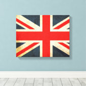 Posh Grunge Union Jack verpakt Canvas Print (Insitu (Houten vloer))