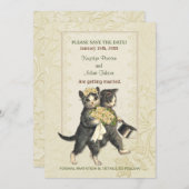 Posh Katten Bruiloft Bewaar de Datum Save The Date (Voorkant / Achterkant)
