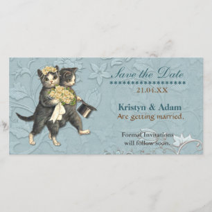 Posh Katten Bruiloft Bewaar de Datum Save The Date