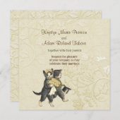 Posh Katten Ivoor Bruiloft Uitnodiging (Voorkant / Achterkant)