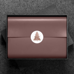 Posh Kerstboom Glam Roos Goud Luxe Ronde Sticker