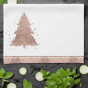 Posh Kerstboom Glam Roos Goud Luxe Theedoek