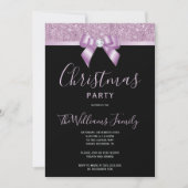 Posh Lila Jewel Bow kerstfeest Kaart (Voorkant)