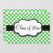 Posh Mint Green Polka Dot Afstuderen Kaart (Voorkant / Achterkant)