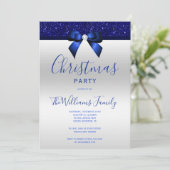 Posh Navy Blue Jewel Bow Kerstfeest Kaart (Staand voorkant)