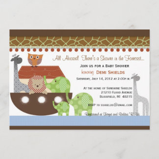 Posh Noahs Ark Invitation Kaart