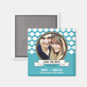 Posh Paar Save De Datum Magneet - Turquoise (Voorkant / Achterkant)