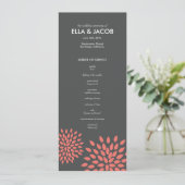 Posh Petals | koraal | Ceremony-programma Programma (Staand voorkant)