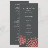 Posh Petals | koraal | Ceremony-programma Programma (Voorkant / Achterkant)