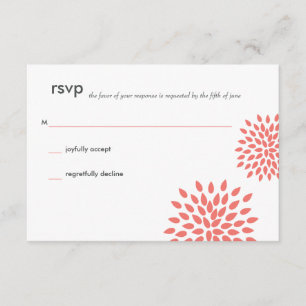 Posh Petals koraal RSVP Kaartje